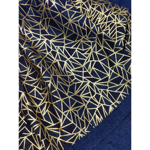 NWT Devine Sport NY Geometric Coat Jacket Long Sleeve Blue Gold Womens 16 - Picture 7 of 7